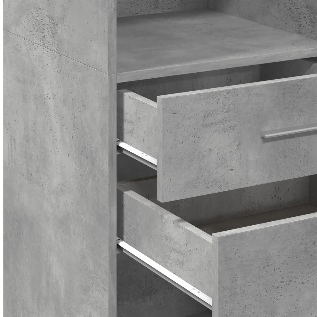 Credenza Grigio Cemento 45x42,5x124 cm in Legno Multistrato 846169