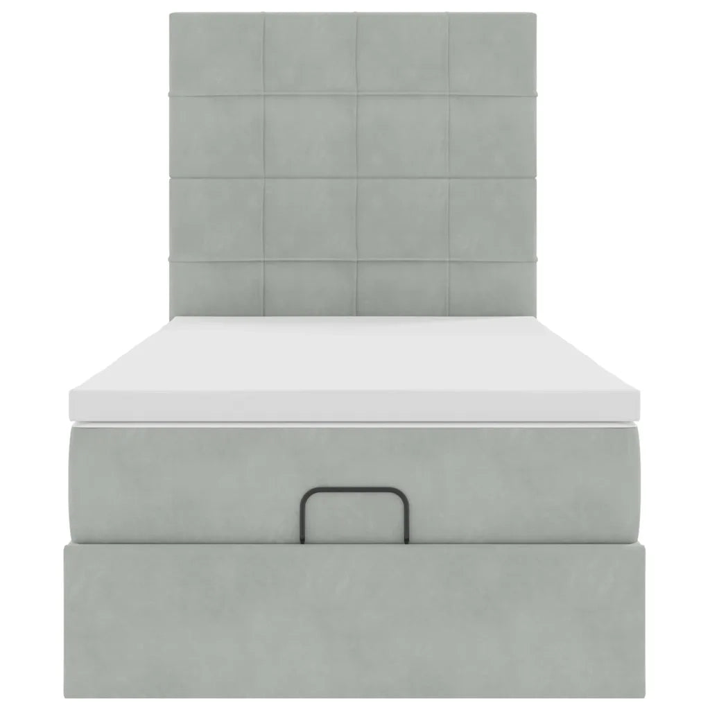 Struttura Letto Pouf con Materassi 100x200 cm Velluto 3313451