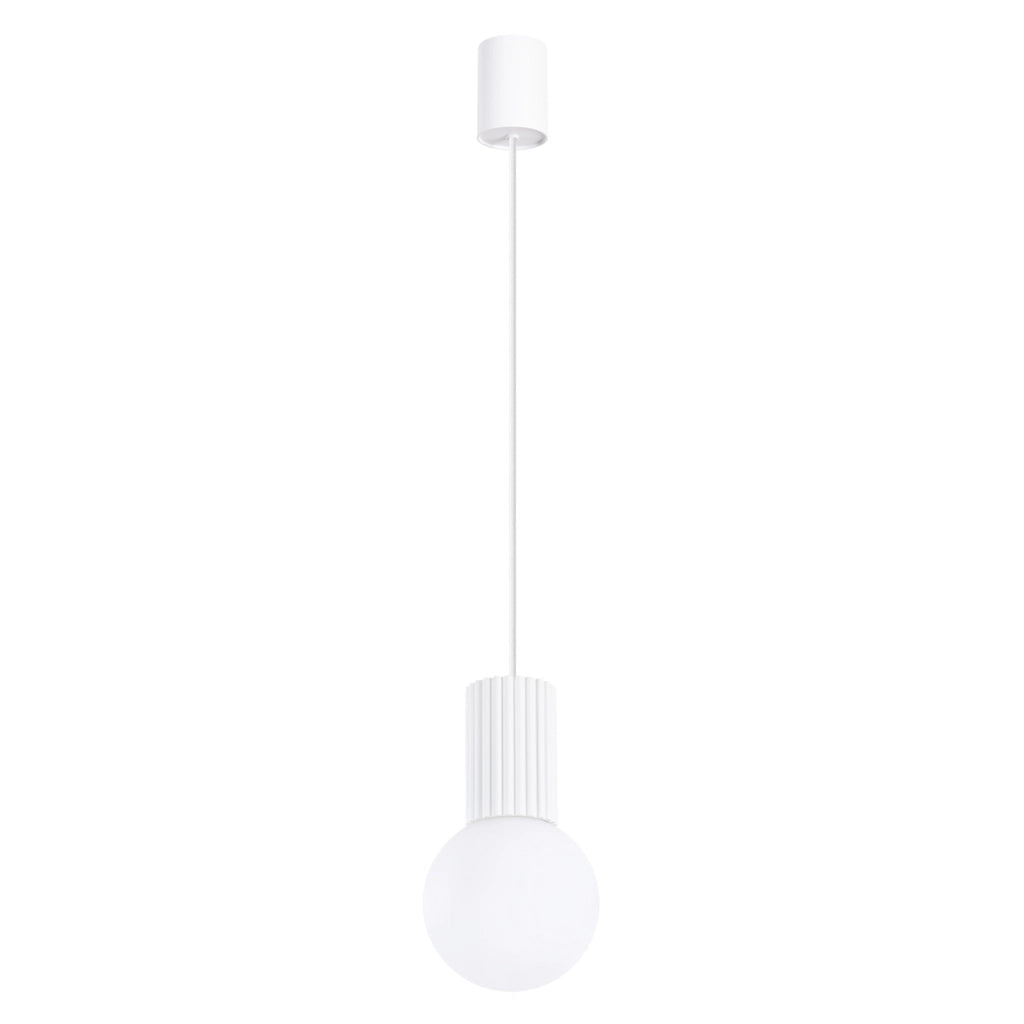 Lampada a sospensione moderna sfera vetro bianco G9 8W