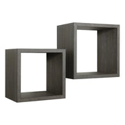 Set di 2 Mensole da Muro Modello Q-BIS MAXI, Cubi Arredo, Mensole Cubo, Cubi da Parete. Misure 35x35 p23.7 cm e 31x31 p23.7 cm. Finitura  ROV. SCURO - MADE IN ITALY