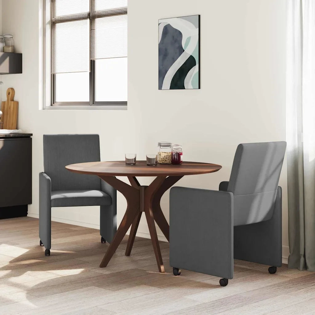Sedie da Pranzo con Ruote 2 pcs Grigio scuro 57 x 66 x 94 cm 42017802