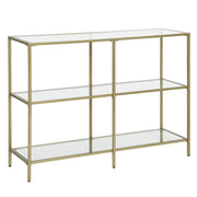 Tavolo consolle tavolo da ingresso 100 x 30 x 73 cm tavolino laterale in vetro temperato a 3 ripiani ripiano portaoggetti moderno e robusto facile da montare per soggiorno camera da letto cucina oro 12_0007516