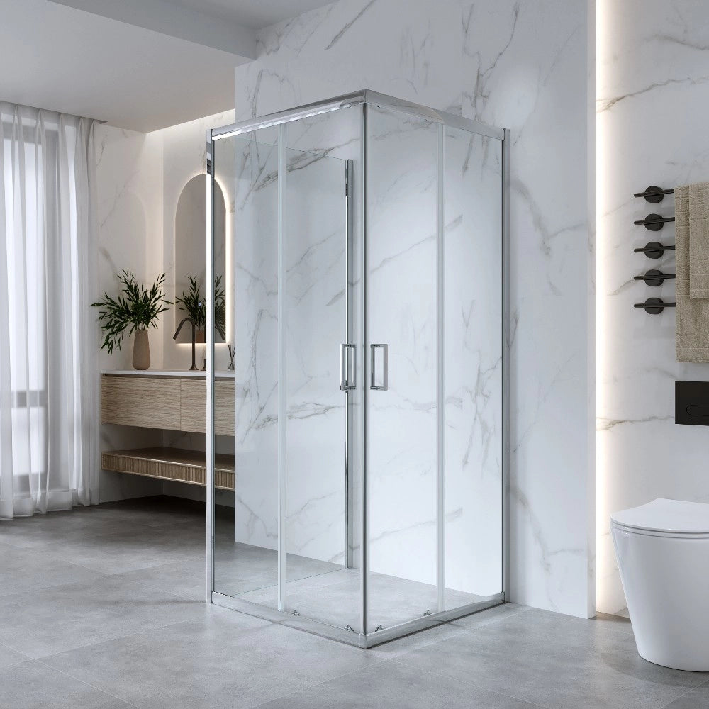 Cabina Doccia 3 Lati 70x70x70 Cm H 185 cm vetro 6 mm Trasparente Scorrevole| Kiro