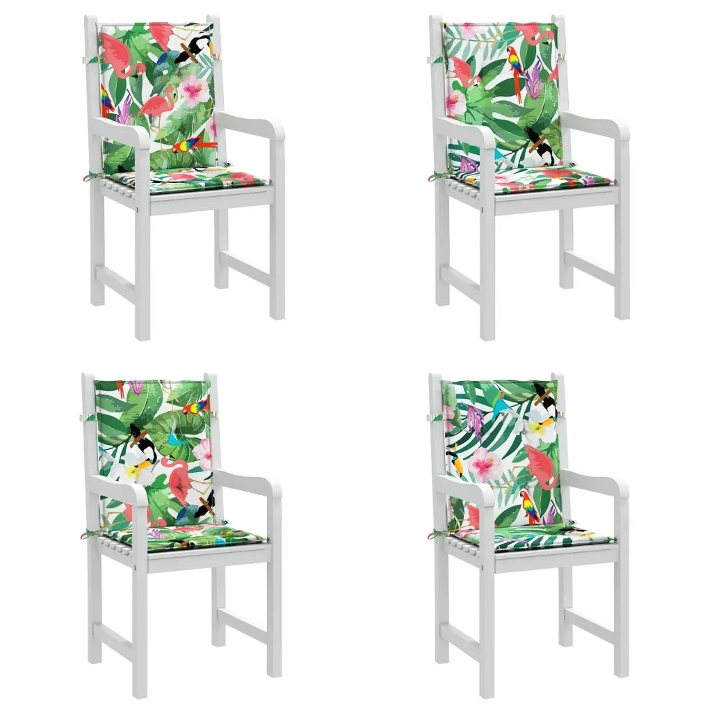 Cuscini per Sedia Schienale Basso 4 pz Multicolore in Tessuto