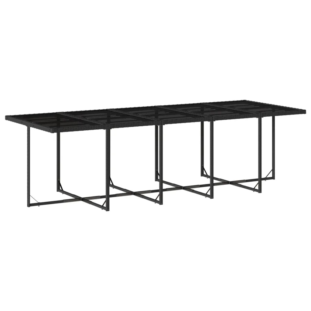 Set da Pranzo da Giardino 15 pz con Cuscini Nero in Polyrattan 3277938