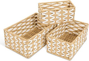 Organizzatore di stoccaggio in tessuto, carta rigenerata, set di 3 design moderno