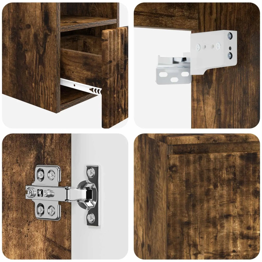 Set di mobili per il bagno 2 pz Rovere Fumo 3404099