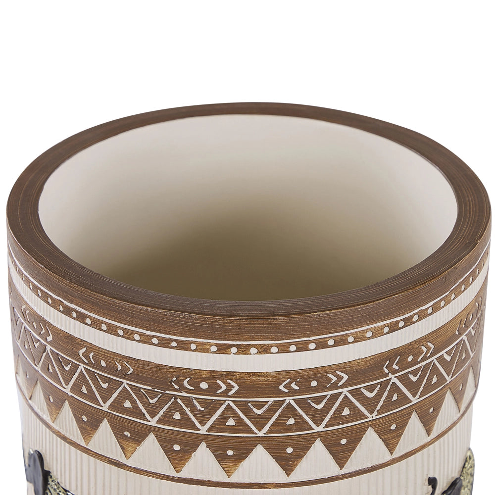Supporto per piante in magnesio rotondo in legno massello base rustica in stile africano alto vaso per piante