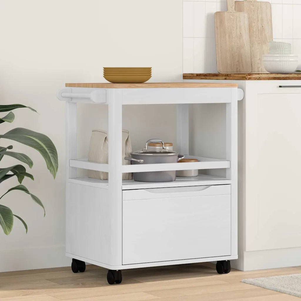 Carrello da Cucina FLORO Bianco 72,5 x 45 x 80 cm CFW1273528