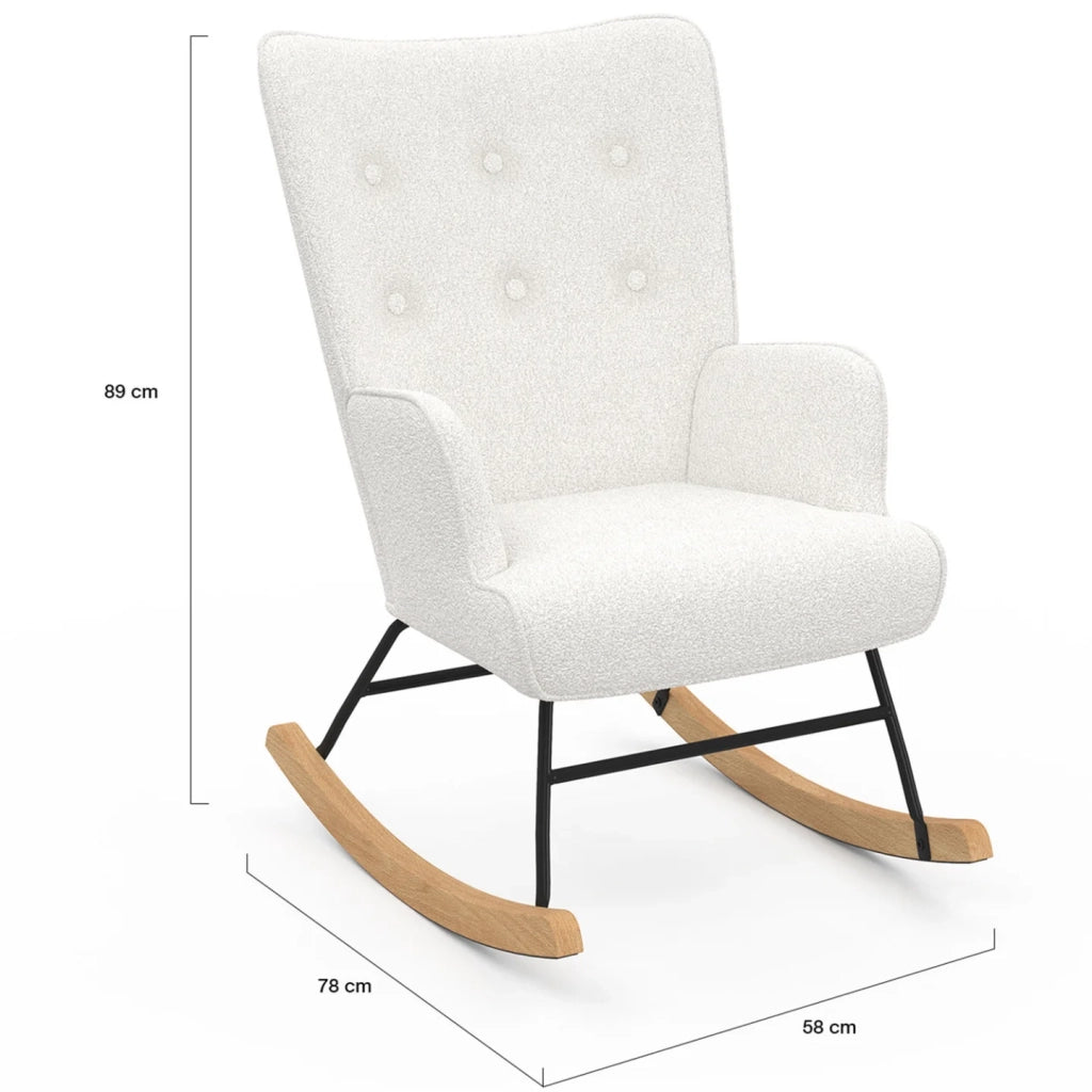 IDMarket - Poltrona scandinava IVAR in tessuto a coste beige