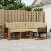 Set di divani da esterno con cuscino 4 pcs Naturale e Beige