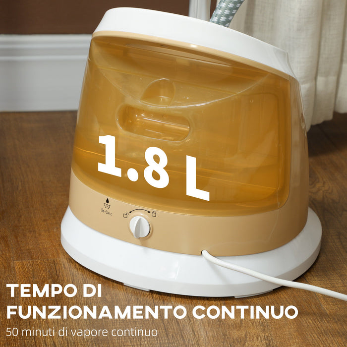 Ferro da Stiro Verticale a Vapore 1800W con Serbatoio 1.8L e Altezza Regolabile  Oro