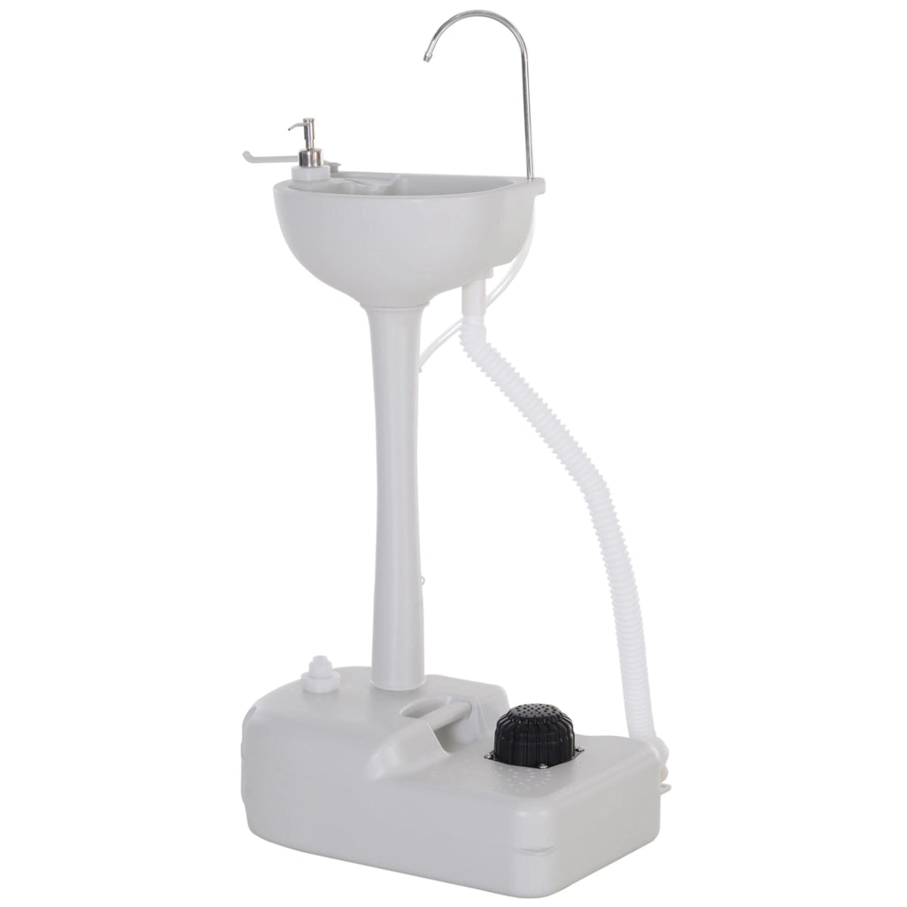 EasyComfort Lavabo Portatile da Campeggio con 2 Ruote, Serbatoio Acqua 17L e Serbatoio Sapone 2.5L, 51x33.5x103cm