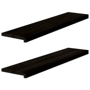 Gradini 2 pz | Tappetini per scale autoadesivi Marrone Scuro 110x30x2 cm Legno Massello Rovere