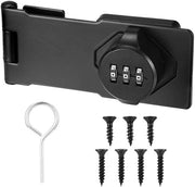 Combinatieslot a 3 cifre per pozzo per porta con chiusura a chiave, 4,5 pollici di chiusura a chiave con combinazione per la sicurezza della porta, per porte di garage, porte di scuderia, porte di giardino, 1 confezione
