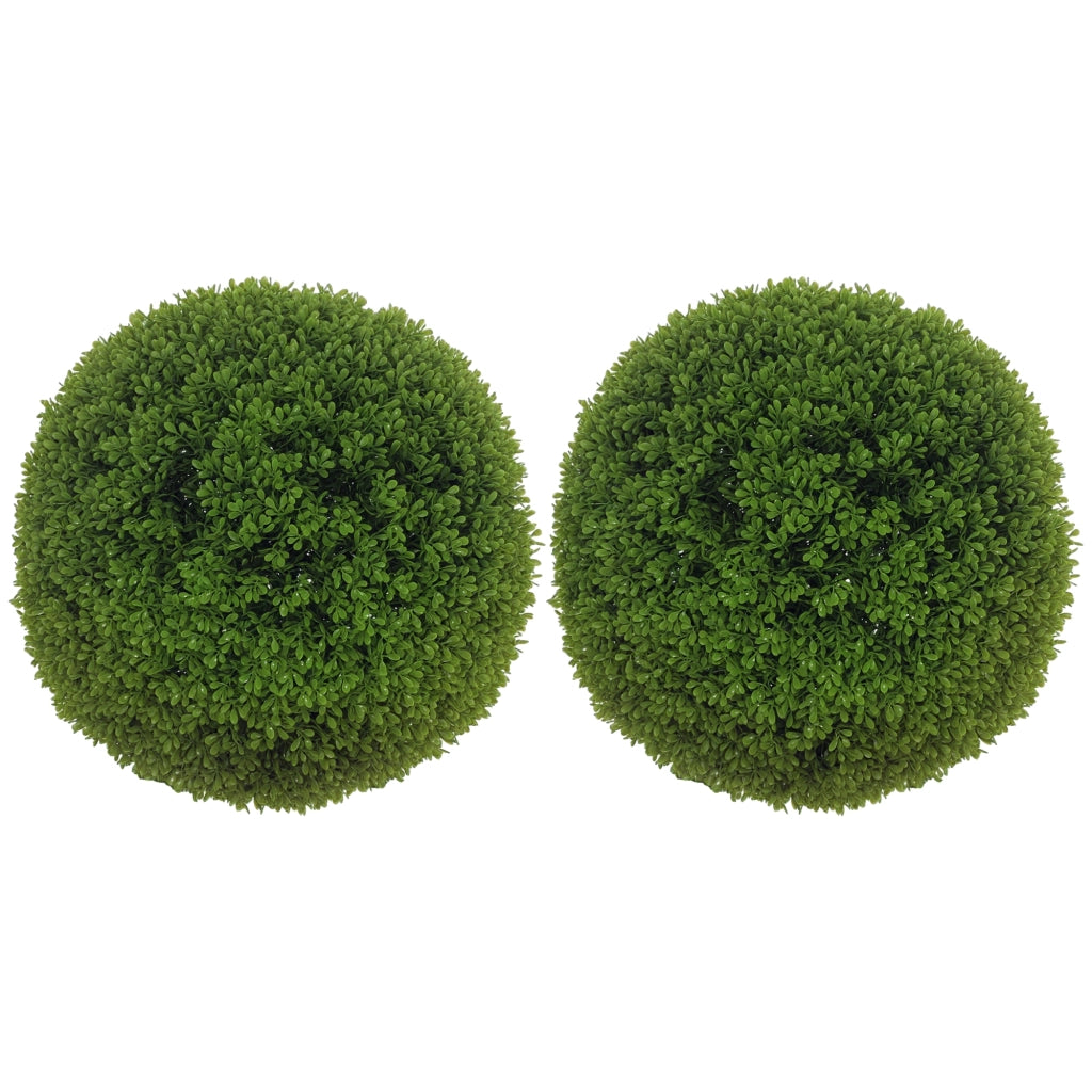 Set di 2 Piante Finte di Bosso in PE da ?40 cm per Interno ed Esterno, Verde