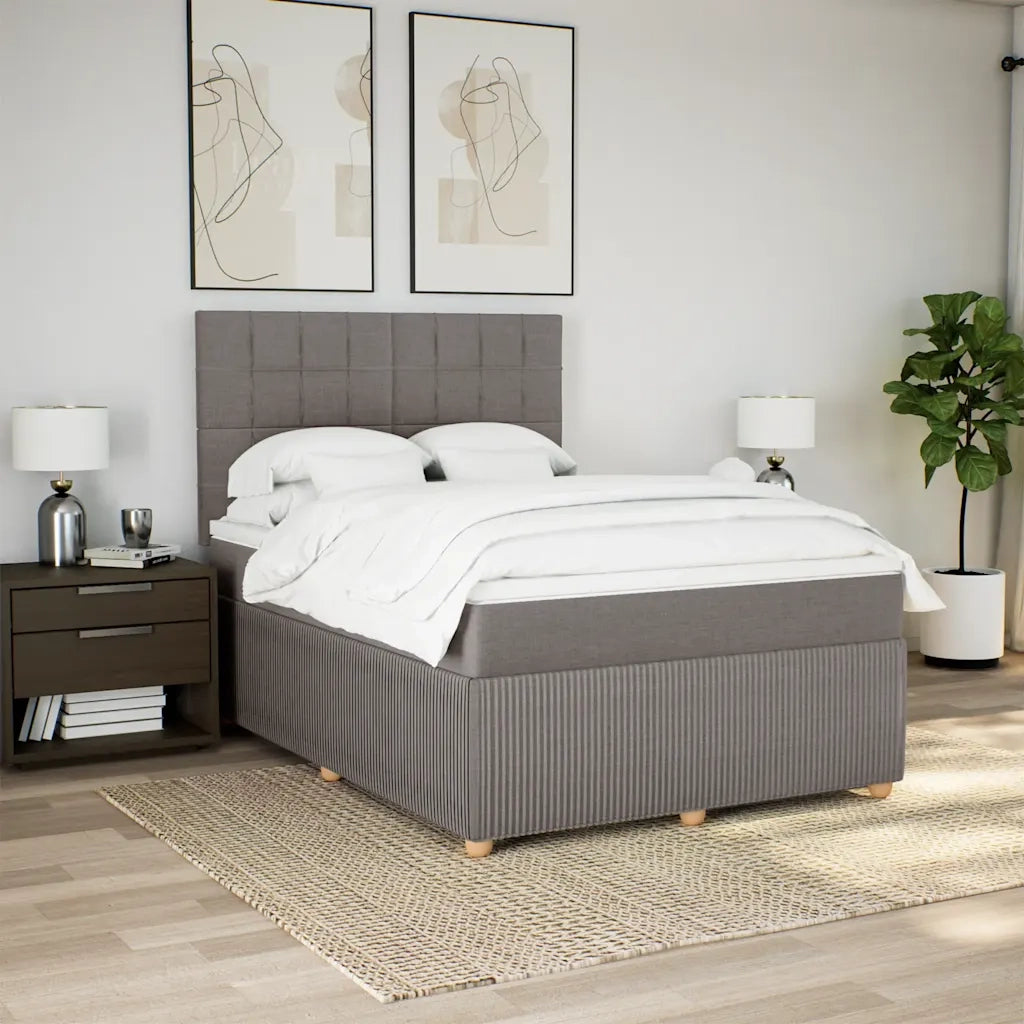 Giroletto a Molle con Materasso Tortora 160x200 cm in Tessuto 3294411