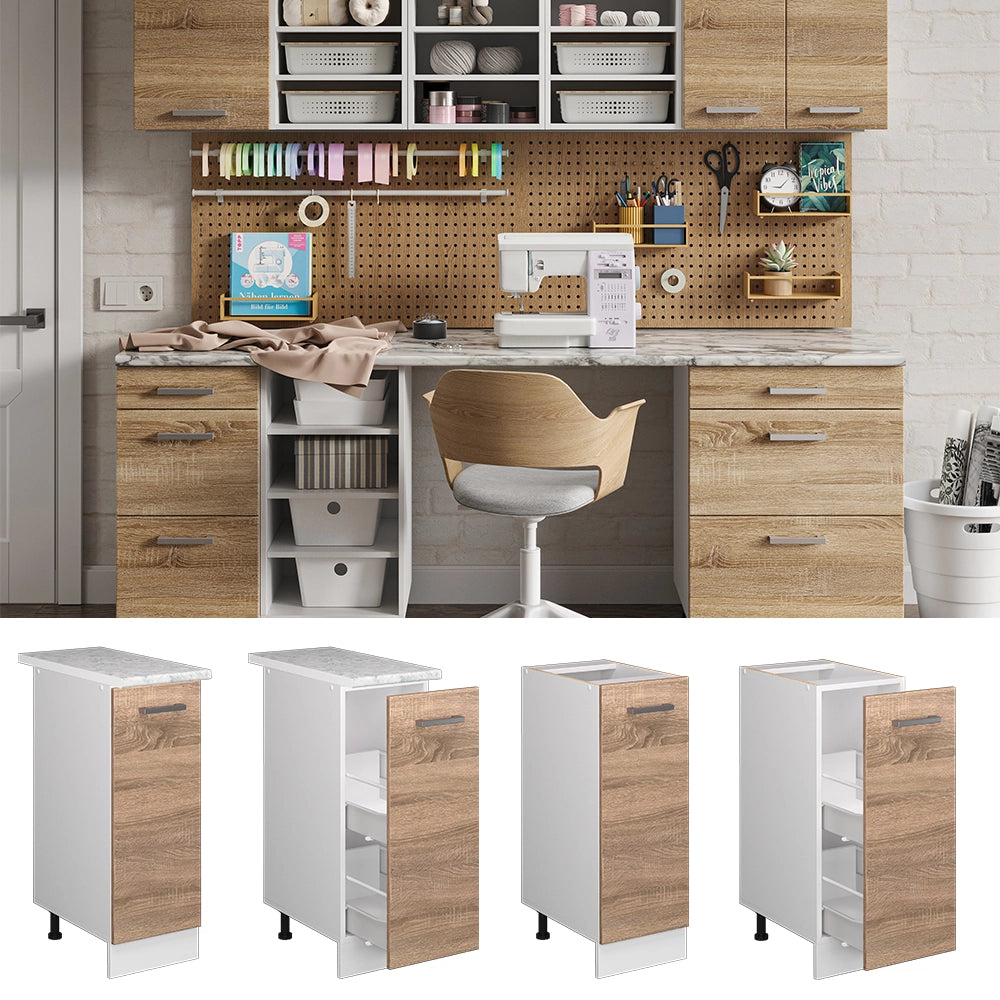 Vicco Base universale Sonoma 30 cm con anta, senza piano di lavoro