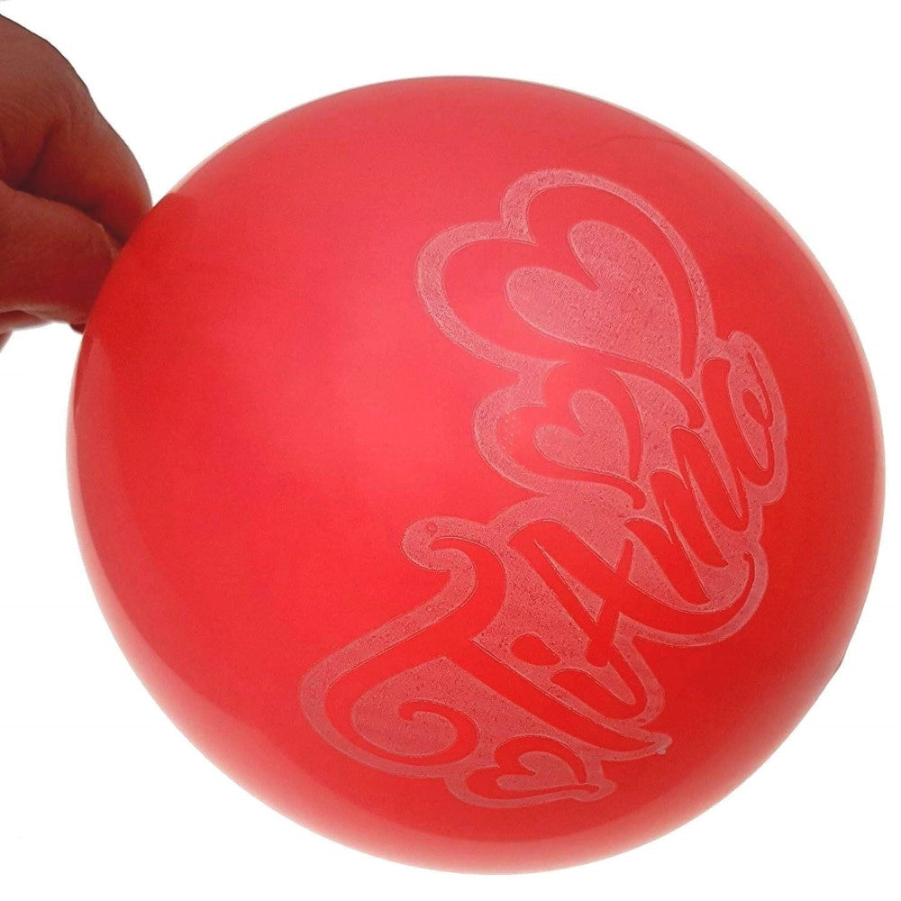 Trade Shop - Set 12 Pezzi Palloncini Palloncino Scritta Ti Amo Rosso Festoni Decorazione -