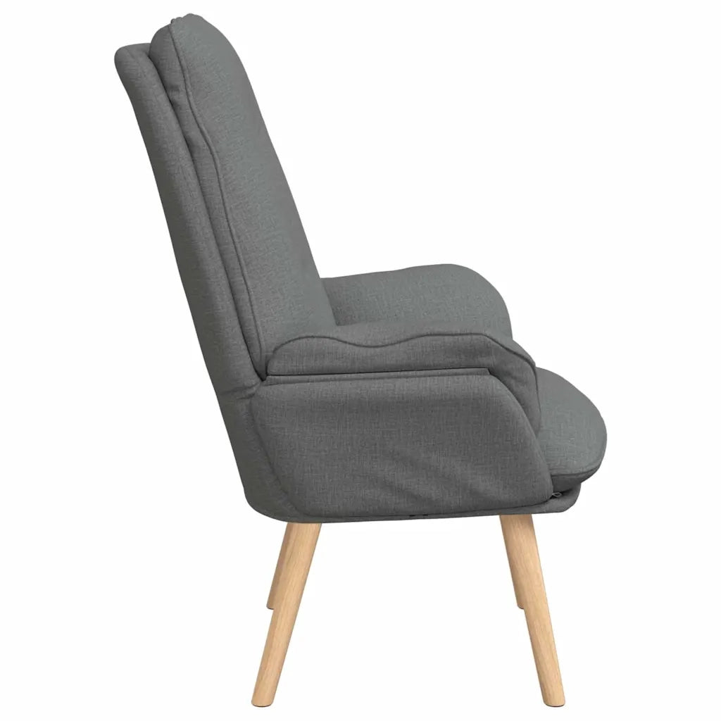 Poltrona | Sedia Relax Grigio scuro 69 x 74 x 93 cm Tessuto e compensato
