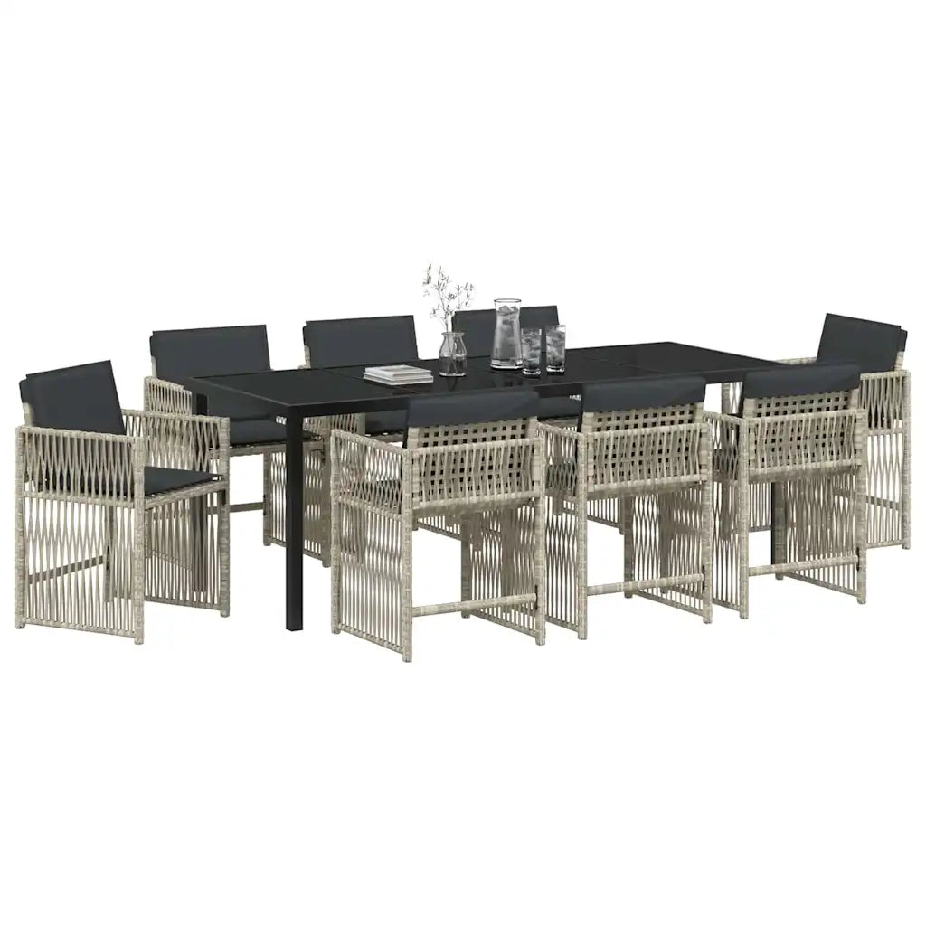 Set da Pranzo per Giardino 9 pcs Grigio chiaro 3380668