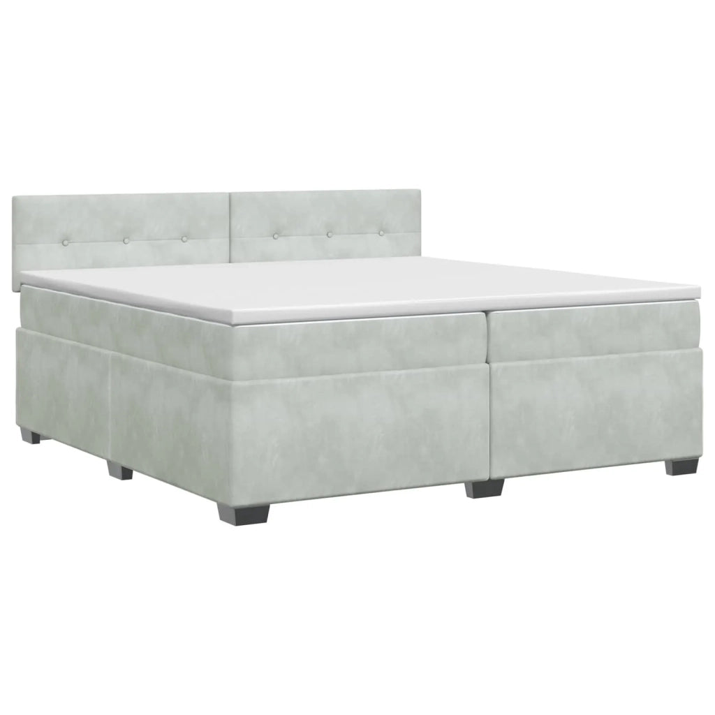 Letto box spring con materasso Grigio Chiaro 200 x 200 cm 3450782