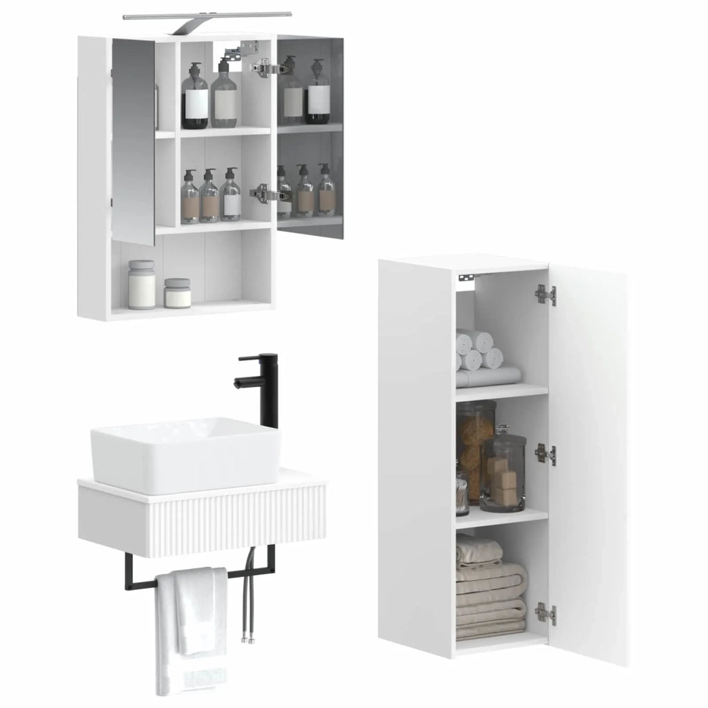 Set di Armadi da Bagno 4 pcs Bianco 50 x 14,5 x 70 cm 3407391