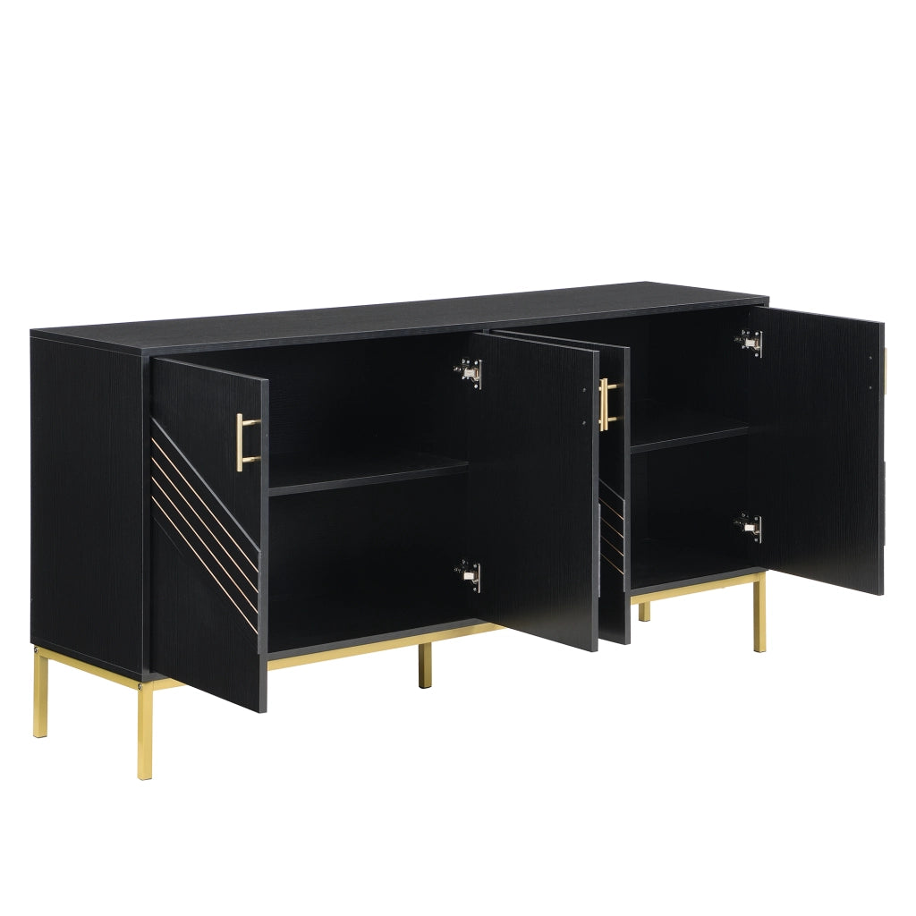OKWISH Madia Contenitore con 4 Ante e 2 Ripiani Regolabili, per Soggiorno Sala da Pranzo Ingresso, MDF, 160 x 40 x 80.5 cm