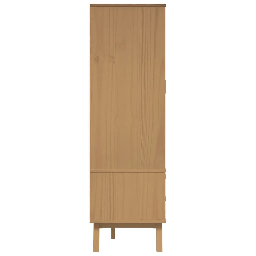 Armadio OLDEN Marrone 76,5x53x172 cm in Legno Massello di Pino CFW9583854