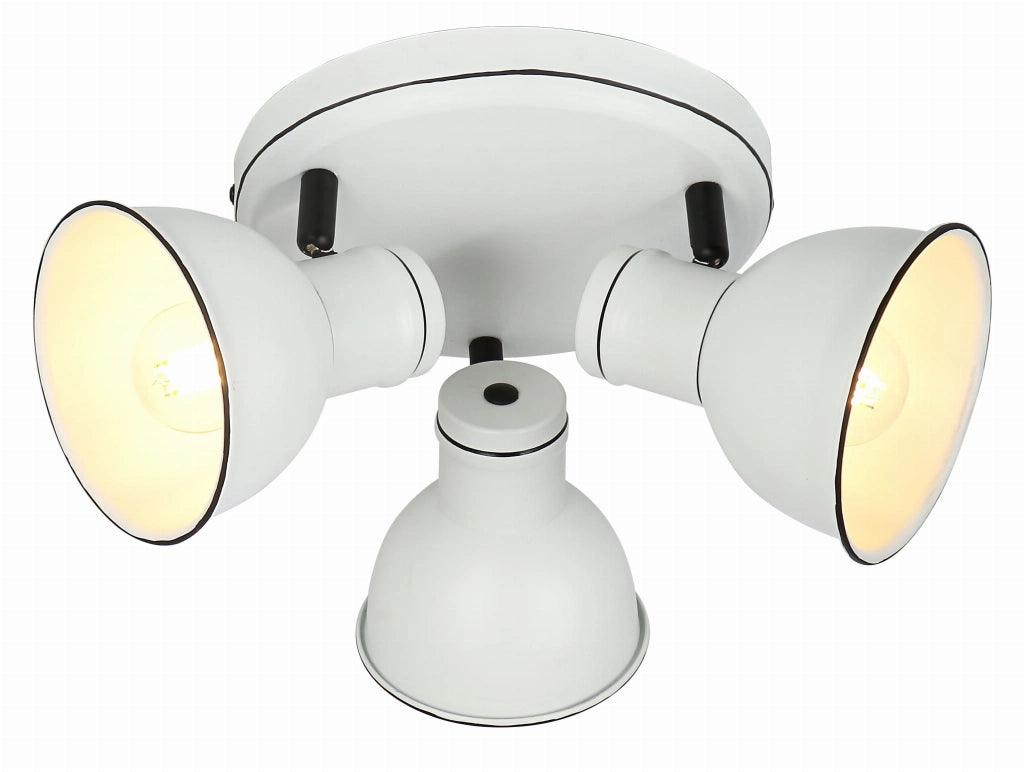 Plafoniera Candellux Zumba metallo bianco/nero 3xE14