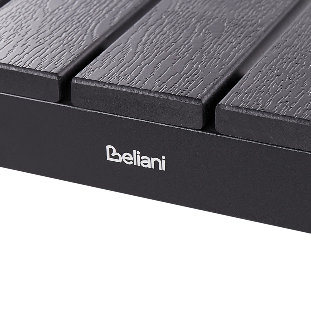 Set da Pranzo da Giardino Tavolo Rettangolare 2 Panche Telaio Alluminio anodizzato nero esterno terrazzo