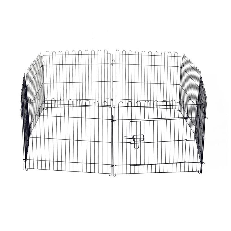 RECINTO PER ANIMALI A GABBIA IN ACCIAIO 158 X 61CM NERO