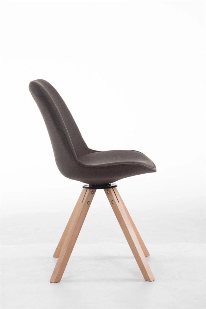 Sedia ospite Troyes Girevole Tessuto Quadrato grigio scuro,natura