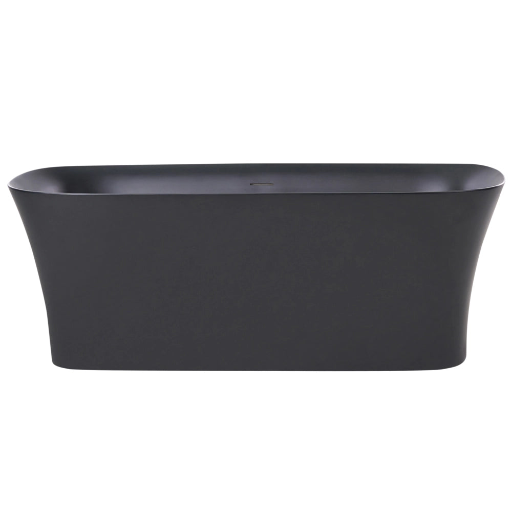 Vasca da bagno freestanding in acrilico nero 1600 x 750 mm ovale con finitura liscia opaca Stile moderno per il bagno