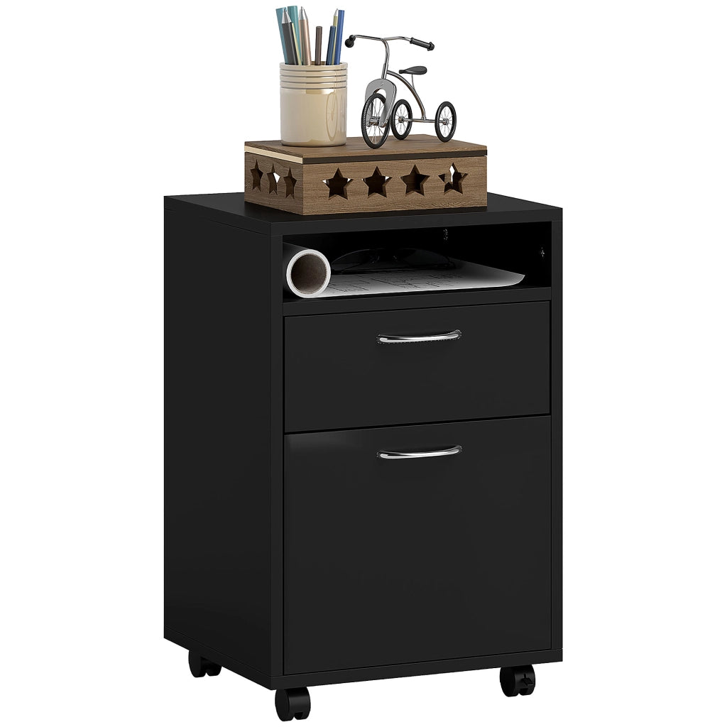 Scrivania con cassetti e ante ¨C zephmum ¨C 40x35x60 cm nero
