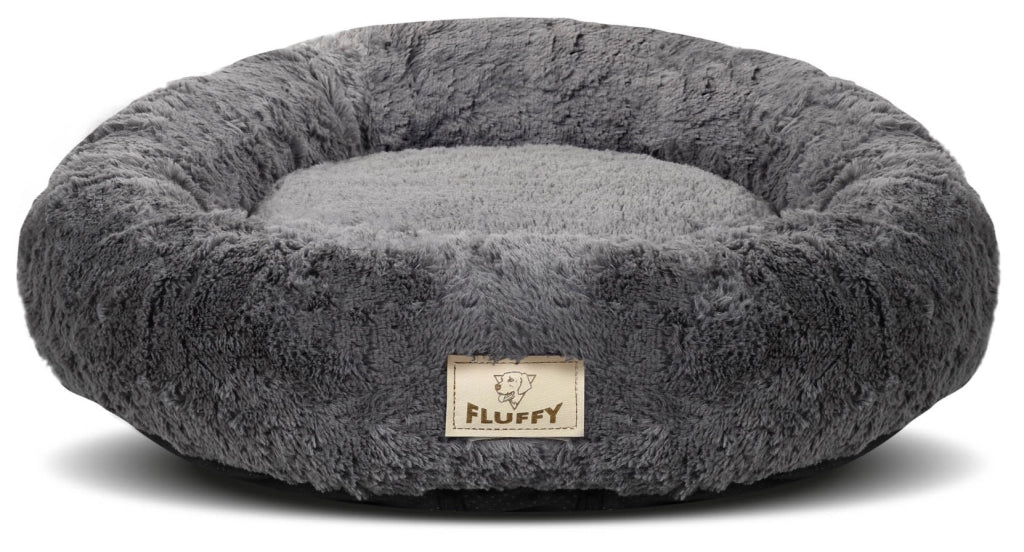 AIO FACTORY Letto per cani impermeabile Shaggy Bed grigio scuro da 60 cm