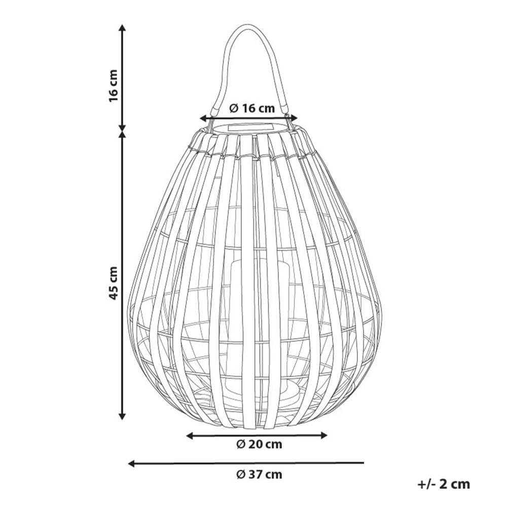 Lanterna solare Marrone scuro Materiale sintetico LED Decorazione interna ed esterna a basso consumo energetico Rustico Boho