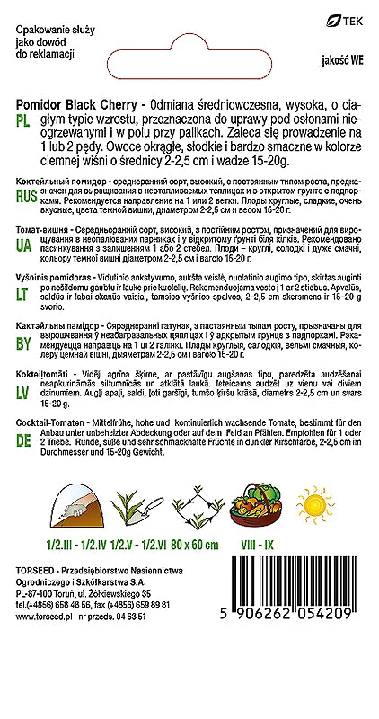 Pomodoro al coperto e in terra (varietà ciliegia) Amarena 0,1g