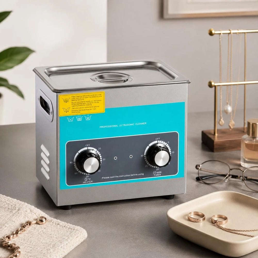 3L Knob Control Digital Ultrasonic Cleaner 40kHz Stainless Steel, 24 X 14 X 10 Cm Jewelry Cleaning Ultrasonic Ultrasonic Cleaning Device Eyeglass Cleaning Device Heater Timer