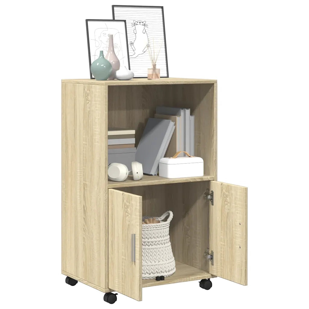 Mobiletto con Ruote Rovere Sonoma 55x40x91 cm in Truciolato CFW9788610