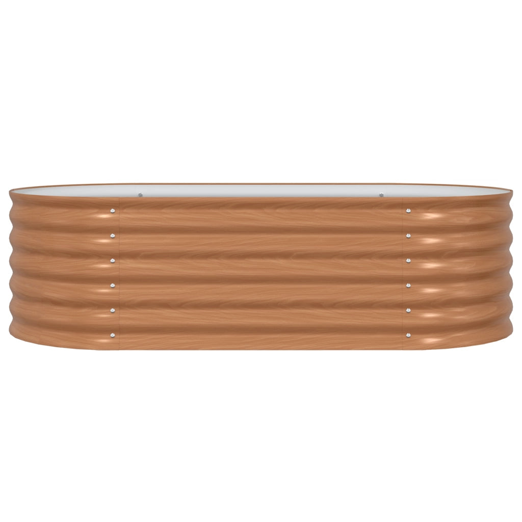 Letto da Giardino Rialzato Marrone con Aspetto Legno 160x80x44 cm Acciaio