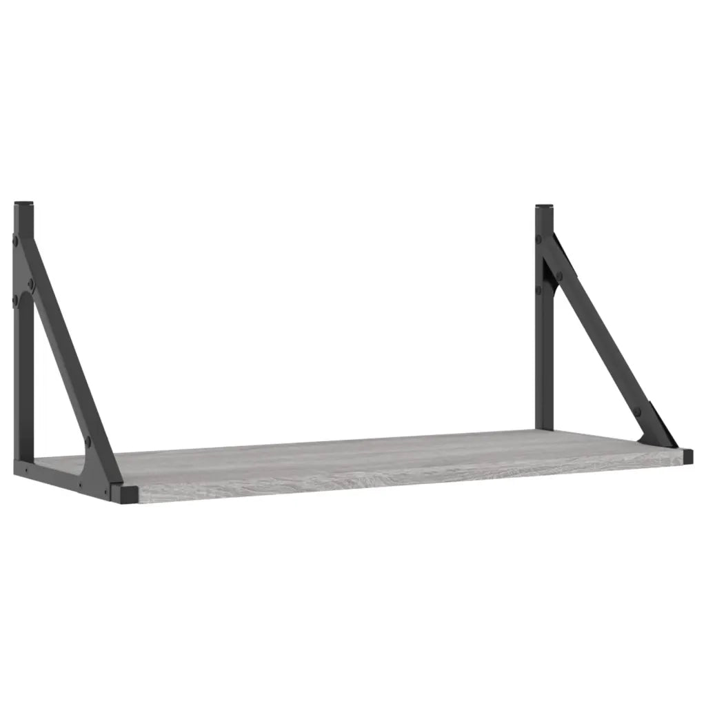 Mensole Parete 2pz Grigio Sonoma 60x25x25,5cm Legno Multistrato 836336