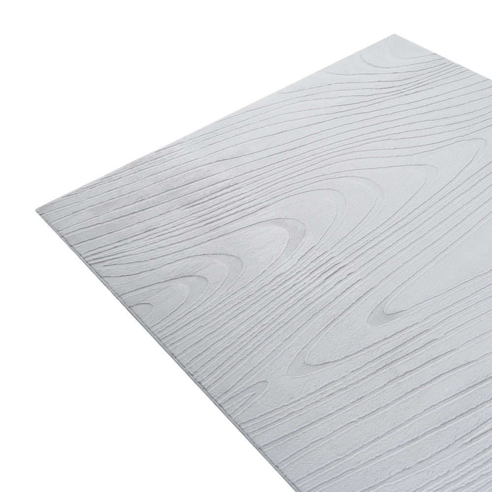 Tappeto da corridoio in pelliccia sintetica di coniglio grigio chiaro in poliestere, 260 x 230 cm, morbido, a pelo lungo, motivo geometrico