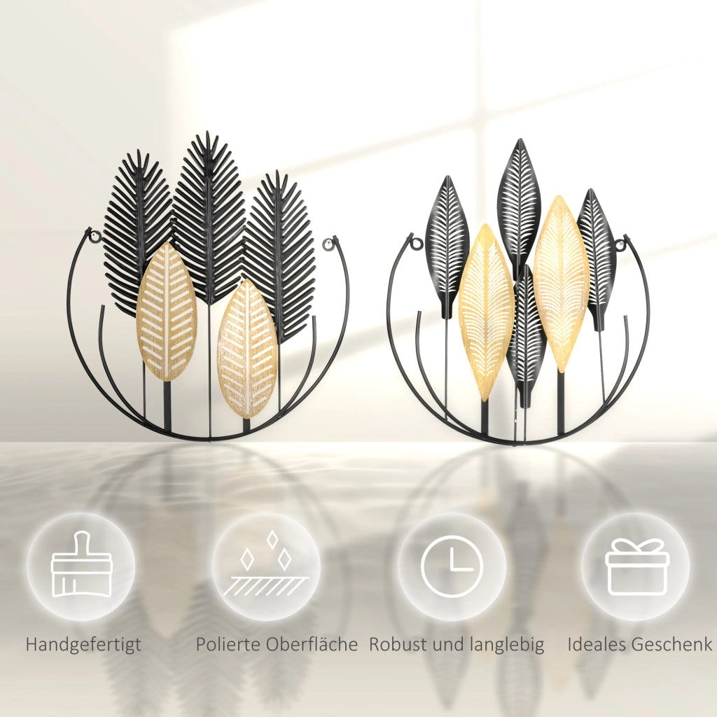 Quadro Moderno Decorativo per Parete ¨C zephmum ¨C Metallico Naturale e Nero