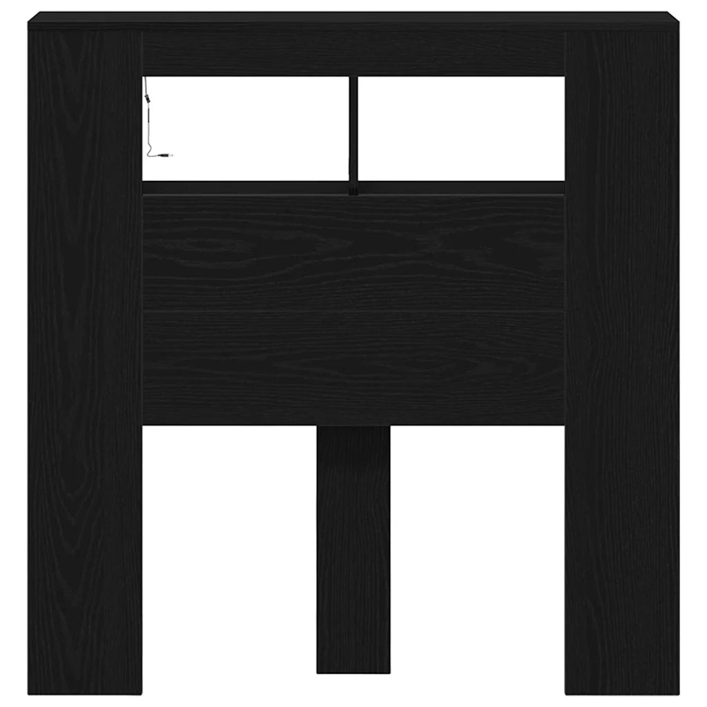 Testiera | Testata LED con lo scaffale Rovere Nero 100 x 18,5 x 103,5 cm