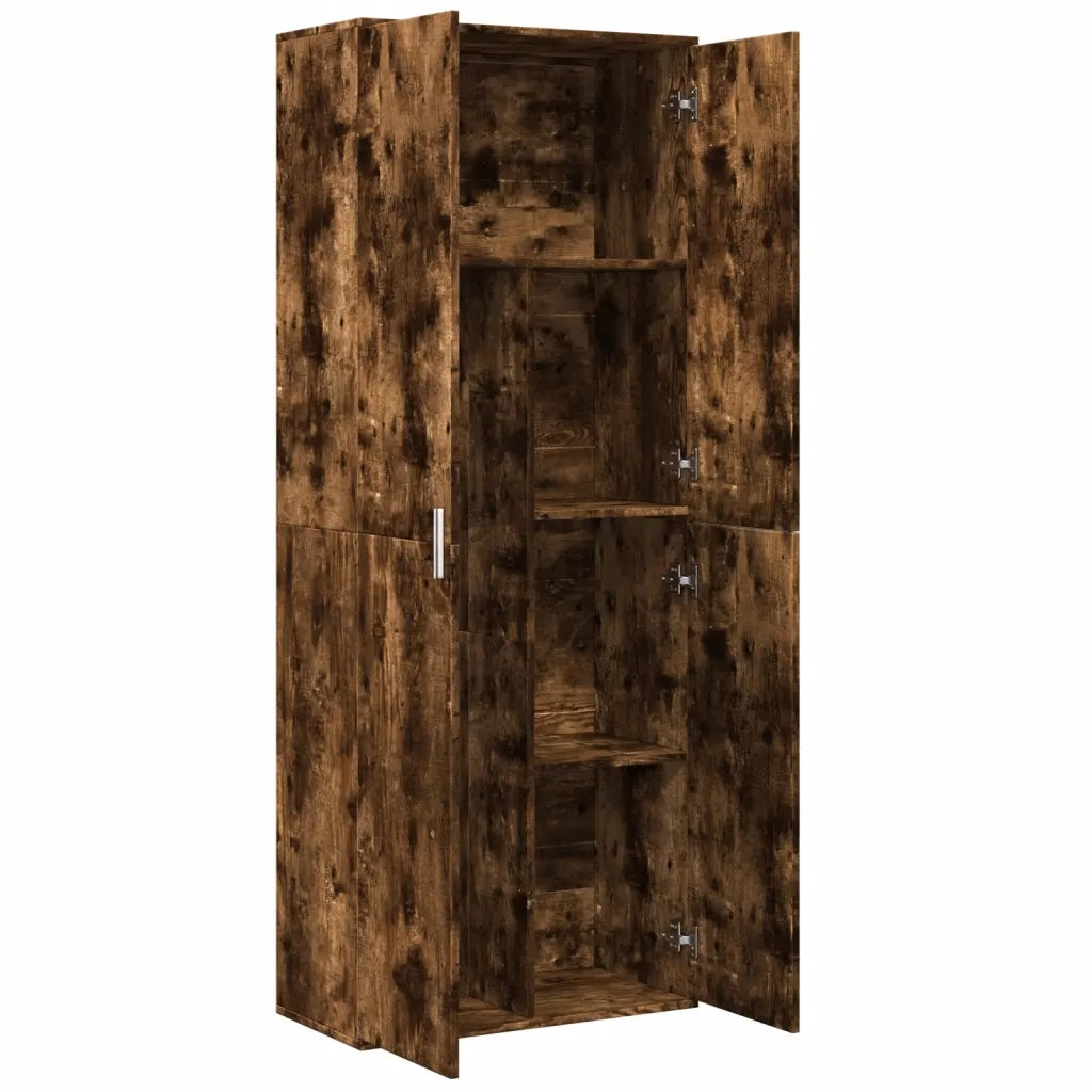 Credenza-Buffet-Armadio da cucina Rovere Fumo 70x35x180 cm in Legno Multistrato
