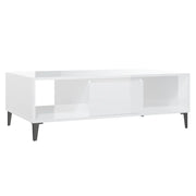 Tavolino salotto | Tavolino da caff¨¨ | Tavolino da Soggiorno Bianco Lucido 103,5x60x35 cm Legno Multistrato