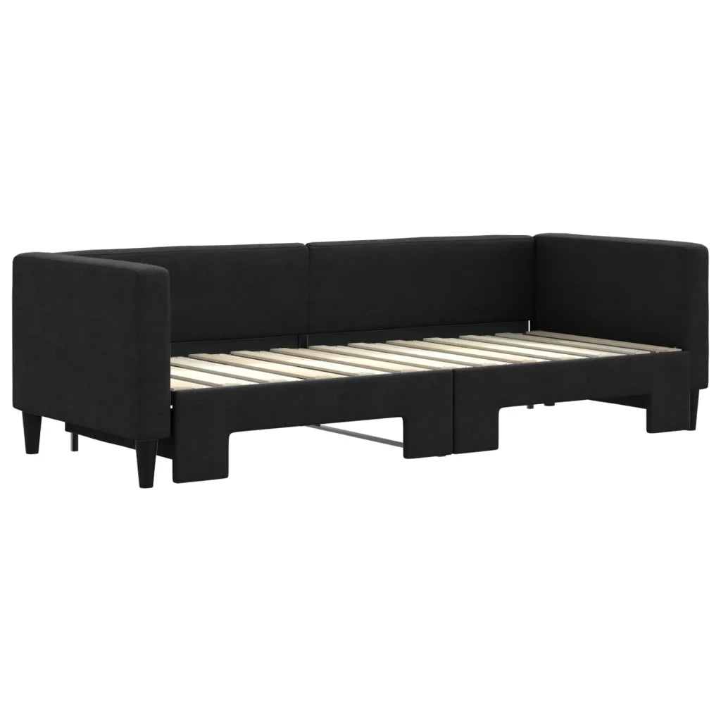 Divano Letto con Letto Estraibile Nero 80x200 Tessuto 3196575