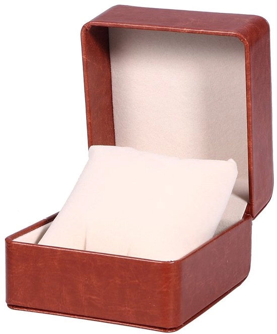 Cassetto orologio in PU, singolo, con rete, cassetto a catena, cassetto di gioielli con cuscino, ideale per regali di Natale, Capodanno, compleanni