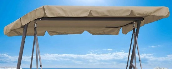 Dak di ricambio, sdraio per giardino, universale, 145 x 210 cm, sdraio oscillante, 3 posti, sabbia, UV 50, ricambio copertura, tetto solare, sdraio oscillante per tetto